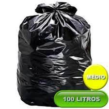 100 lts Preto médio c/100 unid - Saco p/ Lixo
