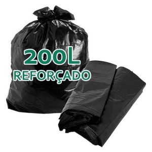 200 Lts Preto reforçado c/100 unid - Saco p/ Lixo